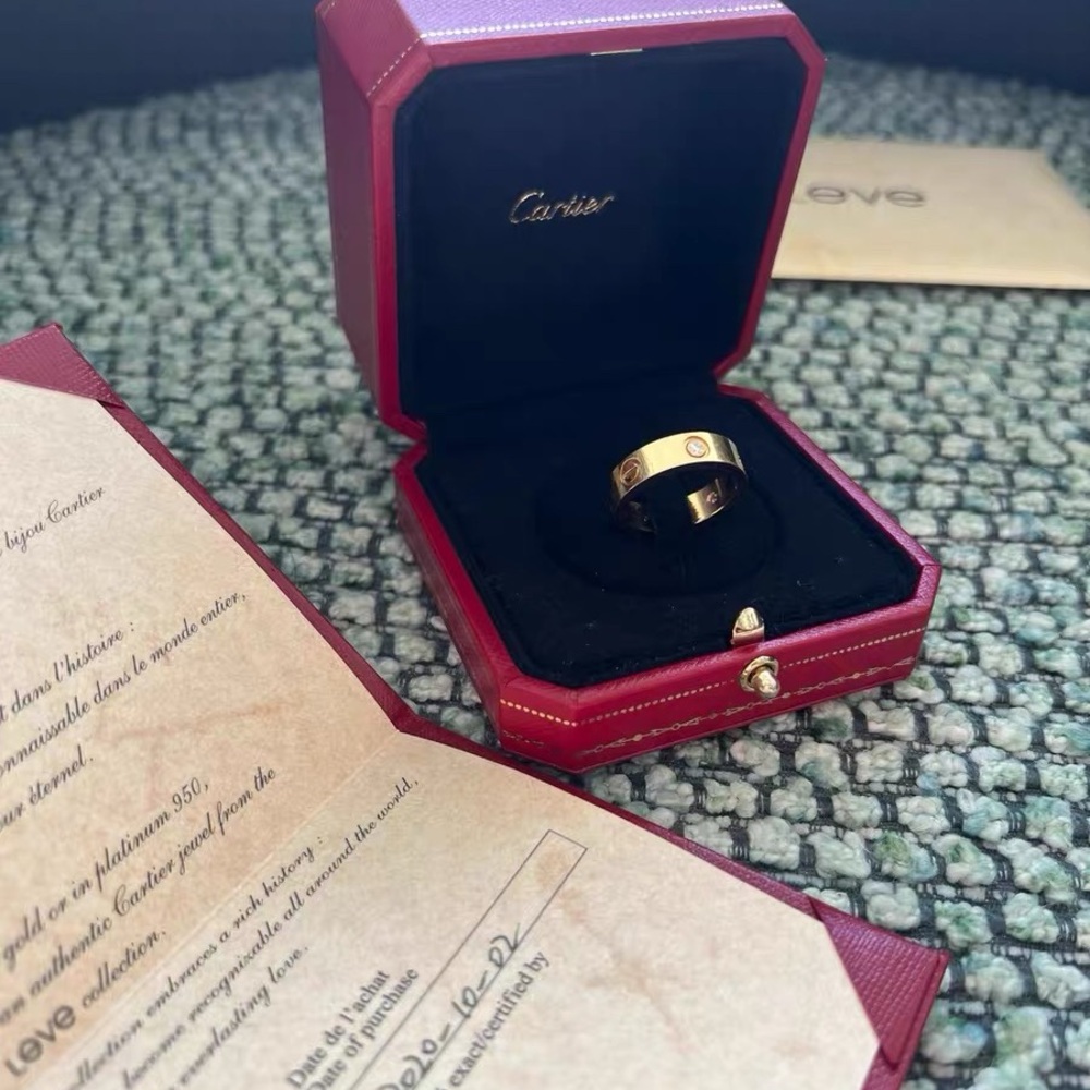 Authentic Cartier Gold Love Ring with 3 Diamonds